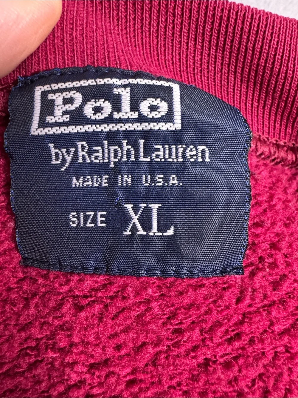 Vintage Polo Ralph Lauren USA Big Logo Crewneck Sweatshirt – Men’s XL – Burgundy
